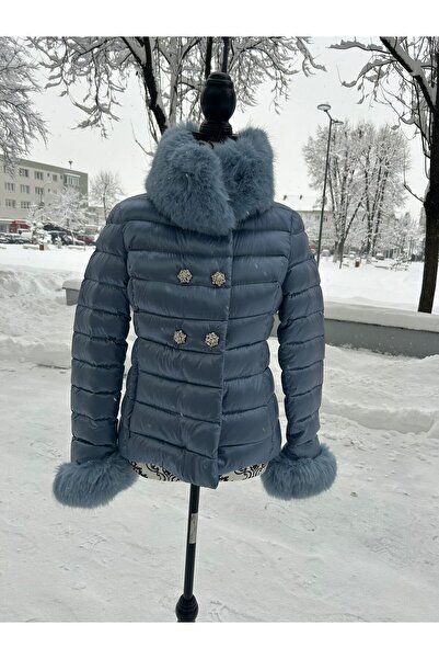 No Secrets Short puffer jacket with two rows of buttons