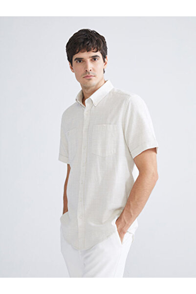 LC Waikiki Regular Fit Short Sleeve Dobby Men's Textured Shirt