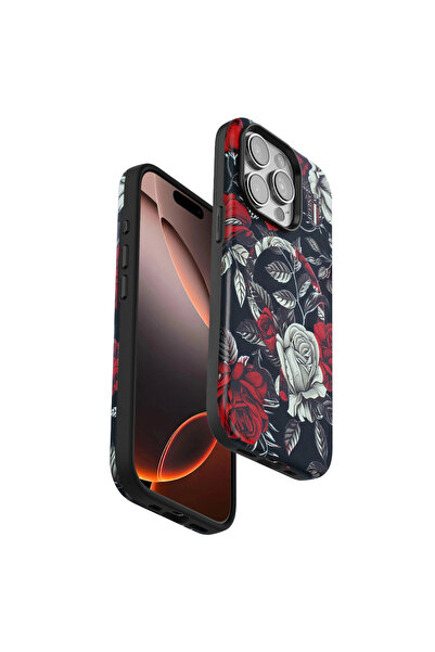 eco port iPhone 14 Pro Flower Series Magsafe Cover - Black