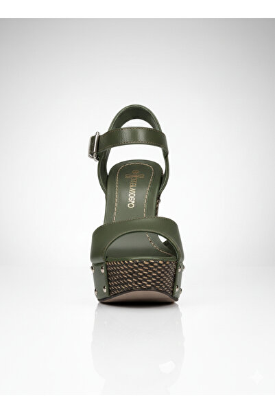 DARUGA Women's Open Back High Wedge Heeled Evening Dress Shoes