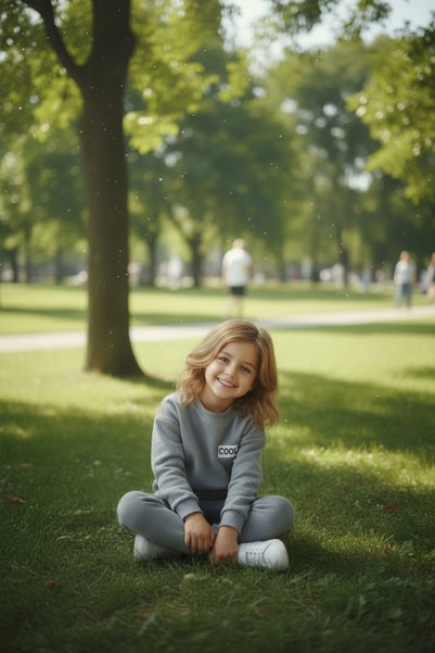 minitrends Cotton Oversize Girls' Top and Bottom Set