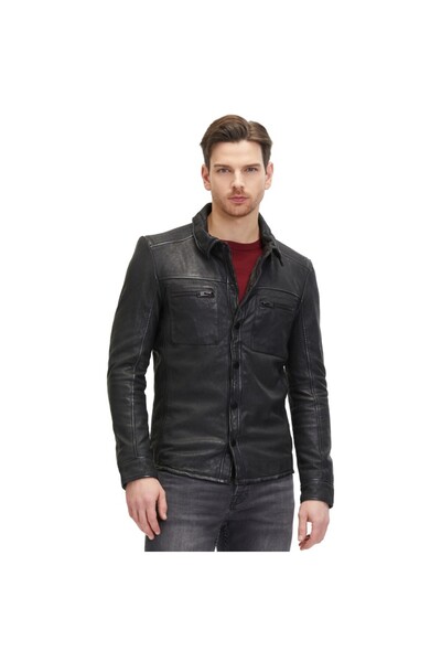 mauritius Ανδρικό Δερμάτινο Πουκάμισο 2.0 από Μαύρο G2MImon