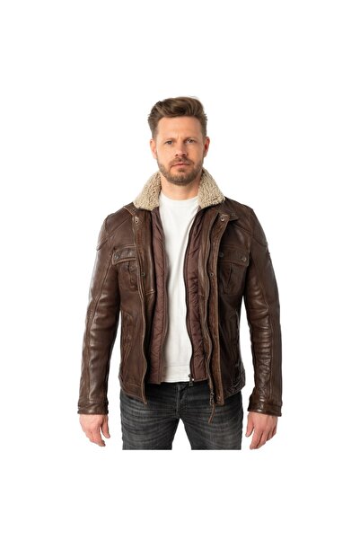 mauritius Geaca de Piele Barbati Maro MMGarreck