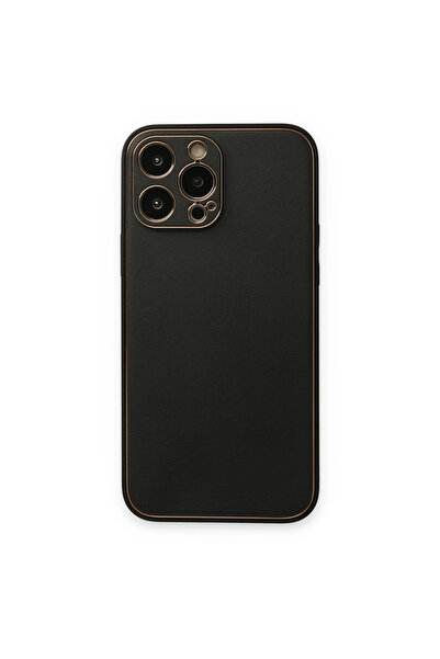 eco port Iphone 14 pro case coco leather silicone cover - black