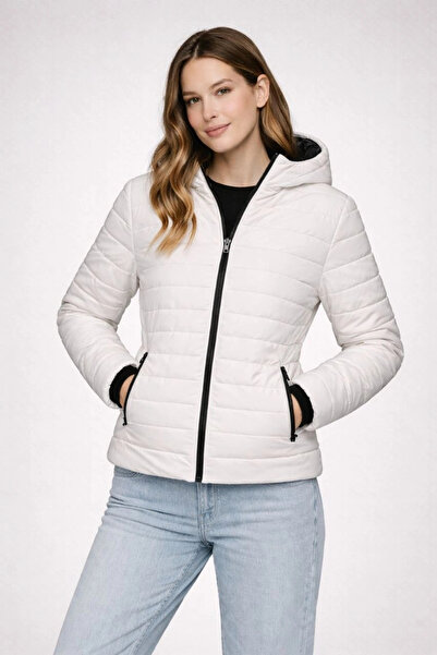 Alfanora Women's Inflatable Hooded Zippered Coat Water Repellent Quilted Line...