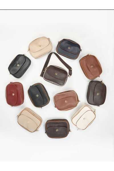 ÖZÜM ÇANTA Women's 3-Compartment Thick Strap Shoulder Bag Claret Red