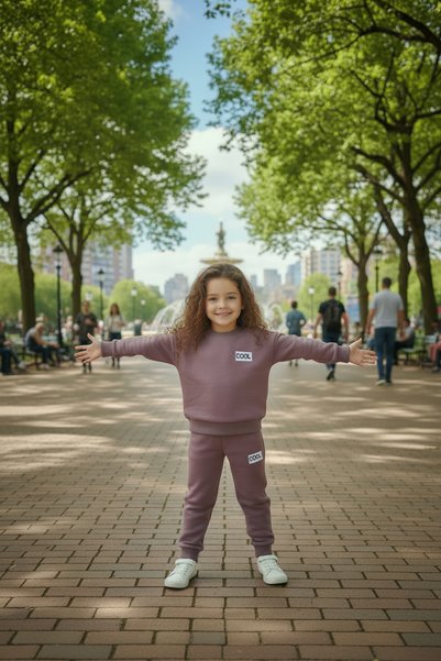 minitrends Cotton Oversize Girls' Top and Bottom Set