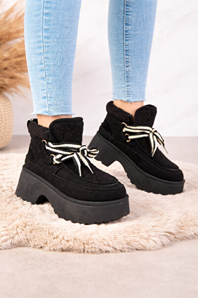 Ghete Women's fur-lined boots. G22 black