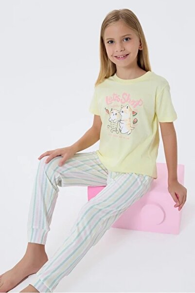 YUYİ ARNETTA 100% pamuk Pidžama za devojčice sa okruglim izrezom i kratkim ru...