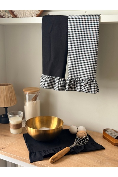 KaiAtelier 3-Piece Lune X Dama Linen Oven Cover / Drying Cloths