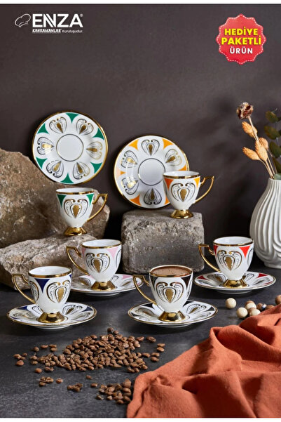 Enza Home Hera 6’lı Porselen Kahve Fincanı Takımı 90ml