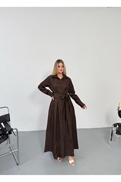 Queensland Belted Button Detailed Long Shirt Dress