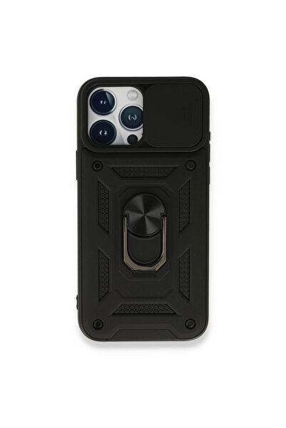 eco port iPhone 15 Pro Max Case with Pars Lens Ring Silicone - Black