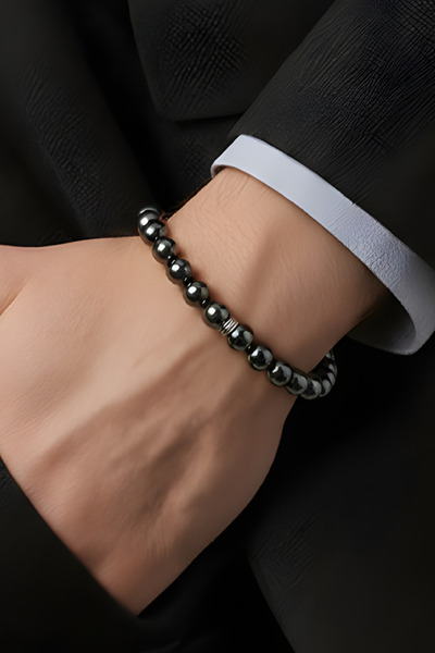 NBS Beautiful Naturel Stones Men's Non-Tarnish, Non-Fade Bracelet 8 mm Premiu...