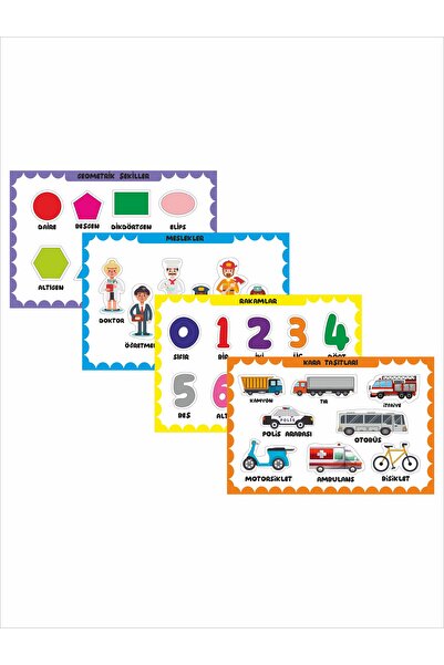 HomeJamin Ahşap eğitici puzzle seti eğitici yapboz 4'lü SET