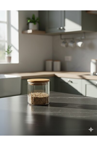 her evemağaza Optical Cylinder Glass Jar - 700ml - Mini Size