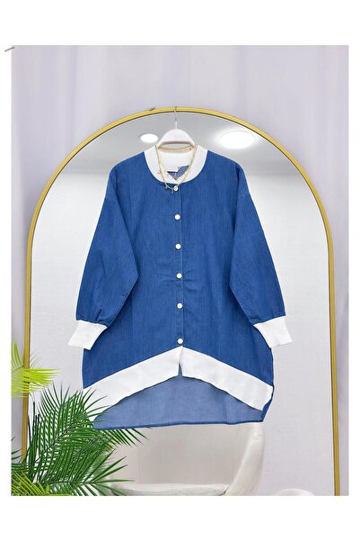 YEDİLALE Еластична туника от деним [къса отпред, дълга отзад]