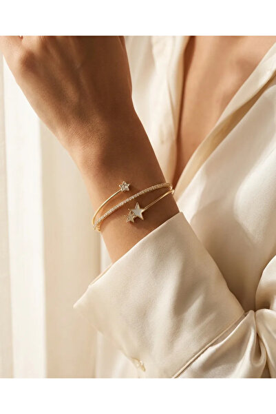 Dorvina سوار نسائي من النحاس ذهبي اللون من ستار موديل لا يتأثر بالصدأ |   مجو...