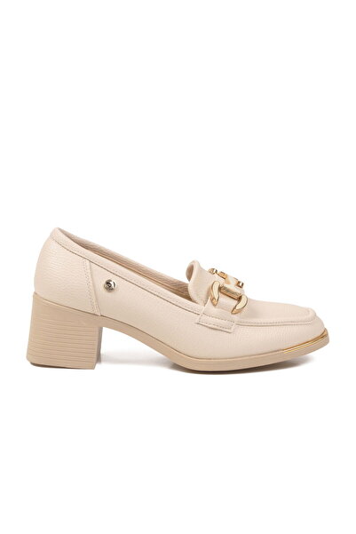 Pierre Cardin Beige Heeled Women's Classic Shoes Pc-54356 Z