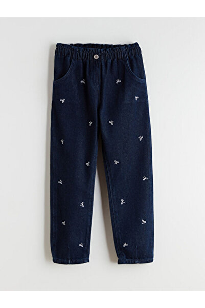 LC Waikiki Rmz Gi̇yi̇m Farkiyla Girls' Jean Pants with Waist Drawstring