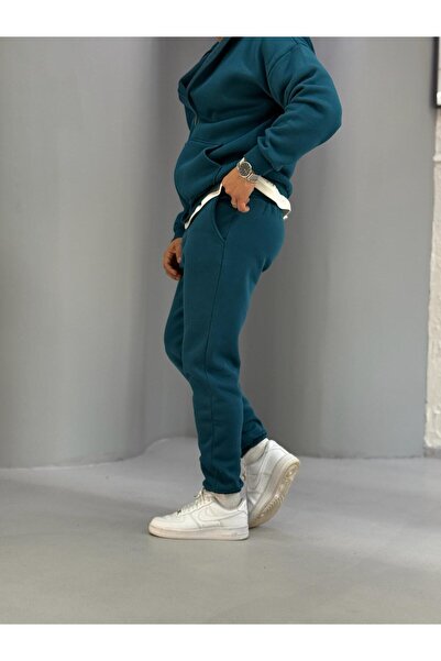 Baycombine35 Men's Three Thread Raised Sweatpants with Elastic Legs