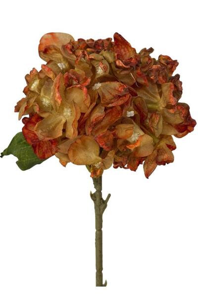 Nettenevime Artificial Flower Hydrangea Red Brown Burnt Hydrangea Single Bran...