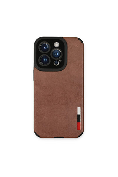 eco port Iphone 14 pro max case loop leather silicone - brown