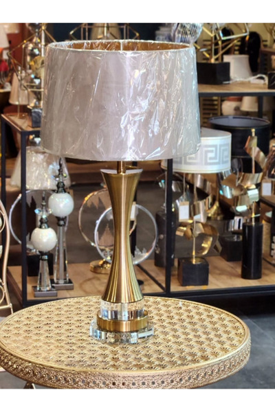 DoraHomeDekor ŞIK ZARİF PİRİNÇ GÖVDE ABAJUR 70 CM