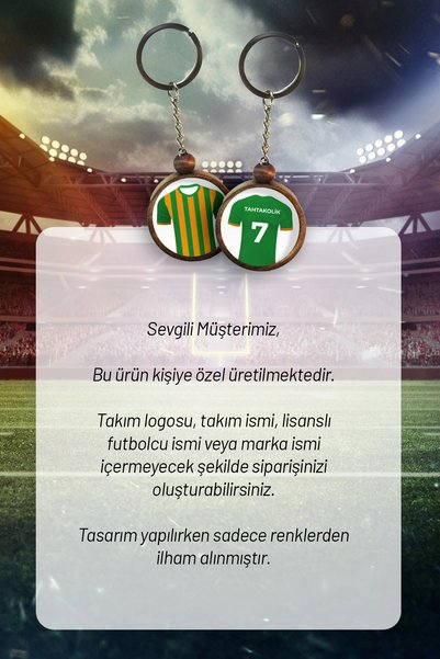 Tahtakolik Wooden Forma Keychain Green Orange