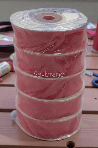 SavBrand Organza Ribbon 2 cm – 25 Yards |   5-Piece Mixed Color Set