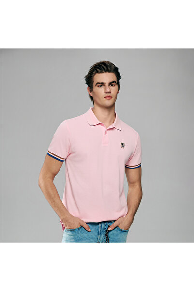 Giordano Men’s Cotton Slim Performance Polo with Small Lion Embroidery
