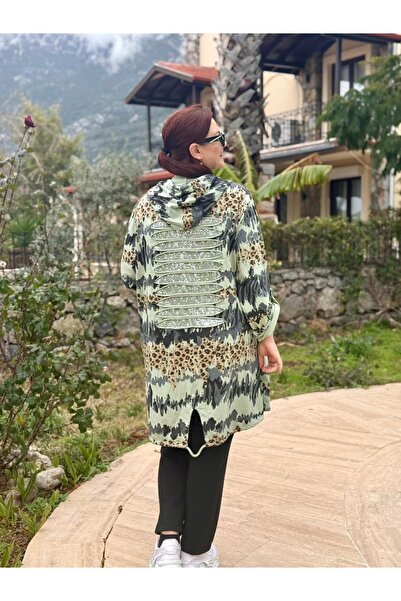 Punta Otantik Ms2435 Hooded Italian Coton with Sequin Backing in Aqua Green