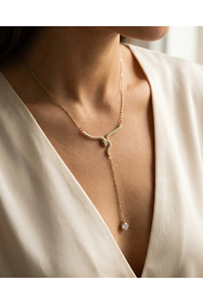 Dorvina 316L Steel Chain Gold Color Snake Model Y Necklace Does Not Tarnish |...