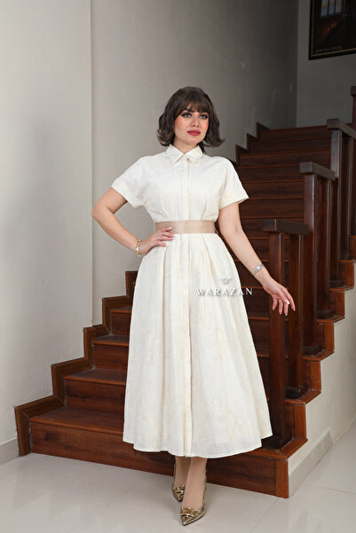 Warazan Soft dress with a waist belt