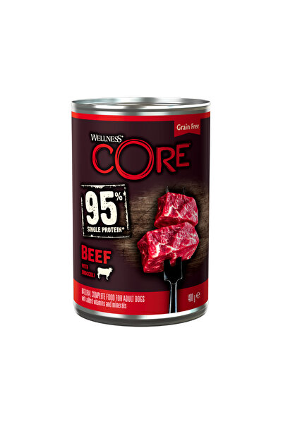 CORE Wellness Wet Food 95% Single Protein Beef with Broccoli for Dogs 400g Pa...