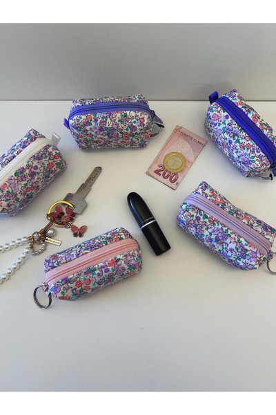 Ays Quilt Çok Amaçlı Anahtarlık Çanta Charm - Airpods Kılıfı - Mini Ruj Ve Bozuk Para Çantası