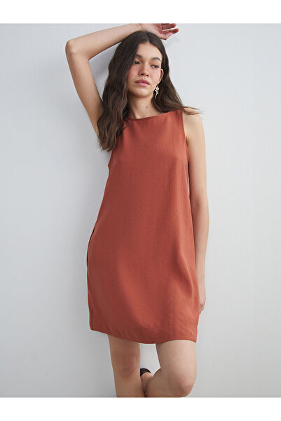 LC Waikiki Ozmarka New Season V-Neck Modal Blend Dress