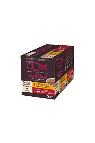 CORE Wellness Multipack 3x Chicken & Duck 3x Chicken & Beef for S Breed Dogs ...