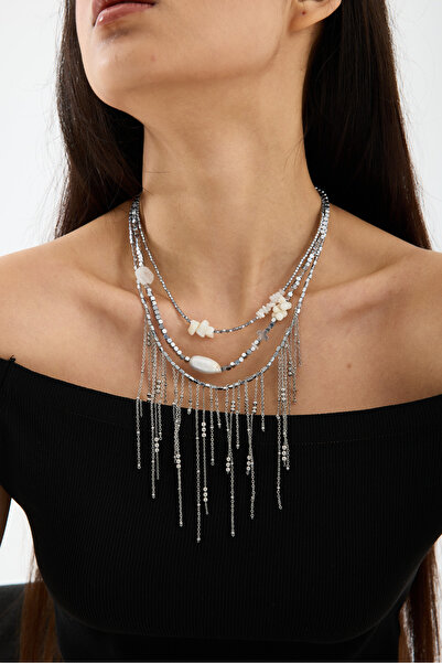 JİMNY JEWELRY Siren – Pearl, Moonstone & Hematite Necklace Combination