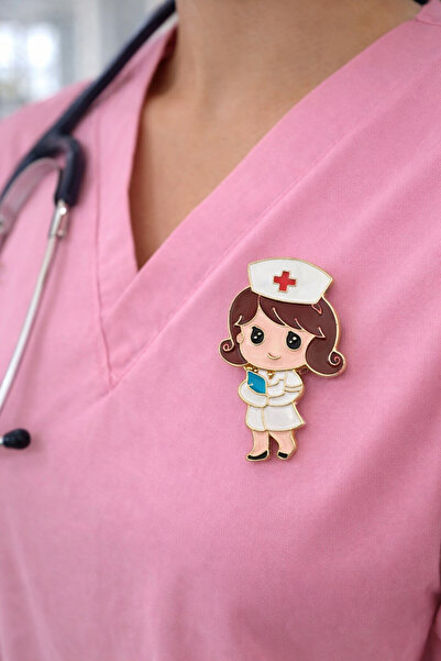 Sweet bunny Sağlıkçı Hemşire Broş - Hediyelik Takı Aksesuar Charm Çanta Ceket...