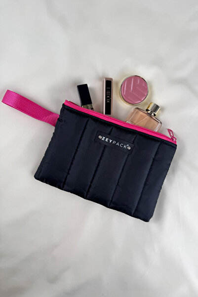 zeypack Siyah Makyaj Çantası, El Çantası, Clutch Çanta
