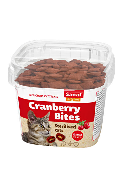Sanal Cranberry & Chicken Bites in Cup for Sterilised Cats 75g Pack of 6