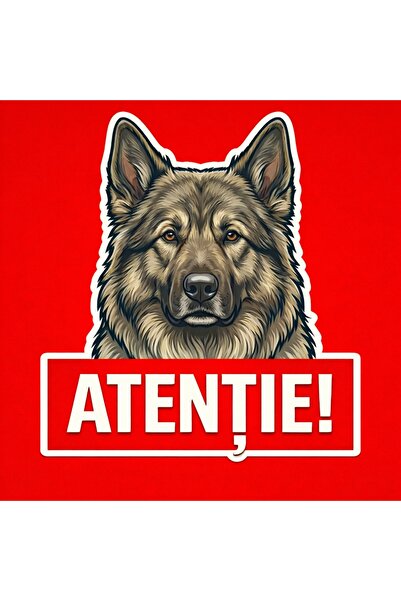 OEM Warning sign banner Attention German Shepherd Dog 30x30cm