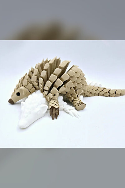 Genç 3D Hareketli Pangolin Oyuncak Figür | Kıvrılan Pullu Flexi Pangolin | Ek...