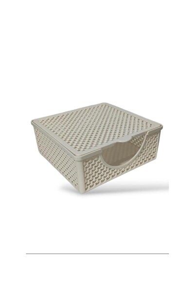 abnturk Sarmaşık Model Dantel Temalı Bej Peçetelik 18x18x7