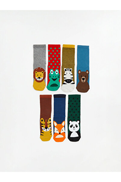 LC Waikiki Esvab • Modern & Distinctive Animal Figured Boys' Socks, Pack of 7