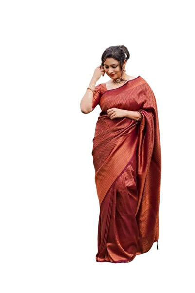 MYSMAR Maroon Silk Kanjivarm Pattu Saree - MAF1002 | Maroon