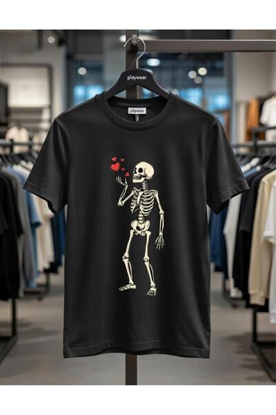 playwear PLAY WEAR Tricou unisex cu imprimeu HEART MUA SKELETON, cu decolteu ...