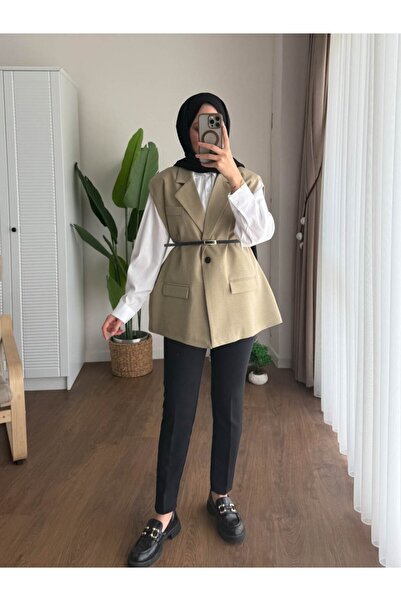 secret of VALORIA Belted Oversize Vest Stylish Daily Combination