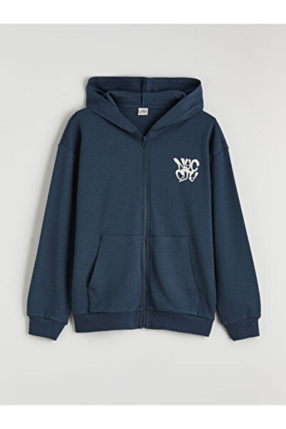 LC Waikiki Sparkling Choices from Shining Store Hooded Nyc Printed Boy's Zipp...